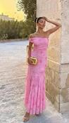 Raya Floral One Shoulder Maxi in Pink