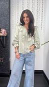 Poppy Frill Blouse in Mint Green image