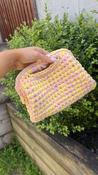 Porto Handmade Small Crochet Clutch in Pink and Yellow image