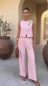 Harriet Asymmetric Buttoned Vest and Trouser suit in Pink image