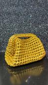 Handmade Crochet Clutch bag in Deep Gold