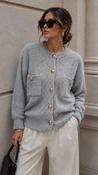 Grey Knit Pocket Detail Cardigan