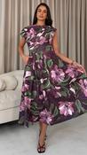 Betty Asymmetric Skater In Berry Floral