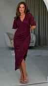 Natasha Angel Sleeve Lace Wrap Dress in Wine image