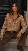 Iris Floral Print Shirt in Beige