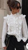 White Frill Embroidered Blouse image