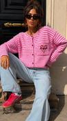 Pink Striped Heart Cardigan image