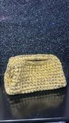 Handmade Crochet Clutch bag in Lemon and Gold