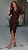 Chelsea Sequin Wrap Dress in Brown