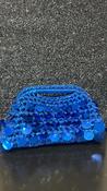 Handmade Crochet Clutch bag in Blue Metallic Sequin image