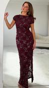 Georgie Sequin Maxi Dress in Burgundy