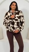 Mimi Cow Print Fleece Jumper image