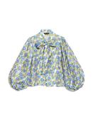 IRIS JACQUARD BOW BLOUSE