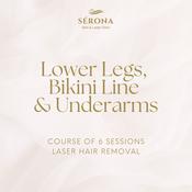 Laser Hair Removal - Lower Legs,  Bikini Line  &amp; Underarms - 6 Sessions