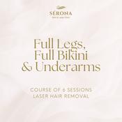 Laser Hair Removal - Full Legs, Full Bikini &amp; Underarms - 6 Sessions