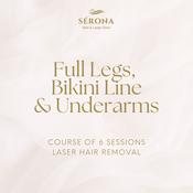 Laser Hair Removal - Full Legs,  Bikini Line &amp; Underarms - 6 Sessions