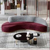 Curved Modern Minimalist Three-Seater Sofa – Creative Semi-Circular Fabric