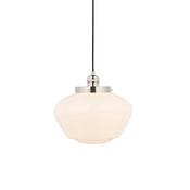 Camberley 1 Pendant Light - Bright Nickel Opal Glass image