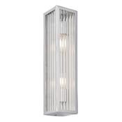 Newham Bathroom 2 Wall Light Chrome/Clear Ribbed image
