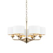 Highclere 6 Pendant Light - Antique Brass Long image