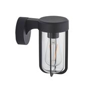 Lucca Wall Light Textured Black &amp; Clear Glass image