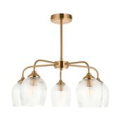 Ashcroft Ribbed 5 Pendant Light - Brushed Aged Brass image