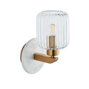 Travi Ribbed Wall Light White Volakas Marble image