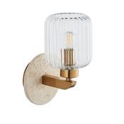 Travi Ribbed Wall Light Beige Textured Marble image