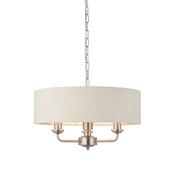 Highclere 3 Pendant Light - Chrome &amp; Natural Long image