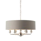 Highclere 6 Pendant Light - Nickle &amp; Charcoal image