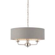 Highclere 3 Pendant Light - Nickel &amp; Charcoal Long image
