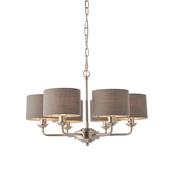 Highclere 6 Pendant Light - Nickel &amp; Charcoal Multi image