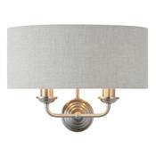 Highclere 2 Wall Light Chrome &amp; Natural image