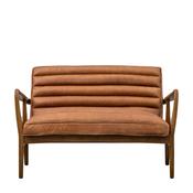 Datsun Vintage Brown Leather 2 Seater Sofa image