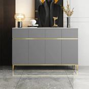 Modern Grey Sideboard with Marble Top &amp; Gold Accents – Elegant Storage Cabinet/Side Cabinet/Side Board for Contemporary Interiors image