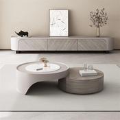 &amp; Beige Curved Edges Stylish TV Unit image
