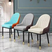 Luxury Tan Dining Chair with Curved High Backrest and Gold-Tipped Legs for a Sophisticated Touch – Custom Made Dining Chair image