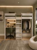 Celeste Nordic Wood Highsleeper Bed with Desk &amp; Wardrobe image