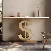 Luxury Gold Stainless Steel Console Table – Custom Made Entryway Furniture image