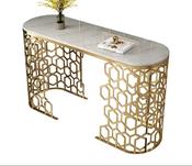 Marble Gold Stainless Steel Console Table – Custom Made Entryway Furniture image