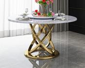 Custom Made Light luxury round Dining Table Set with a turntable, featuring a modern and simple design made of marble, ideal for high-end home use image