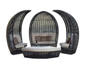 Outdoor vine-woven bed, ideal for hotels, resorts, and scenic areas, featuring a leisure courtyard sofa for outdoor relaxation image