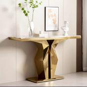 Minimalist Gold Metal Console Table – Custom Made Entryway Furniture image
