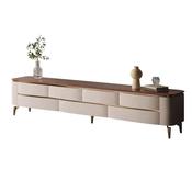 Contemporary Walnut Top Cream Drawers TV Unit image