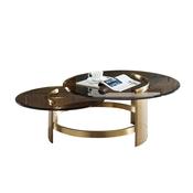 Custom Made Modern Light Luxury Round Living Room Tempered Glass Simple Coffee Table image