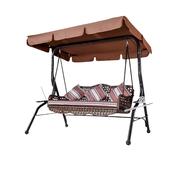 Outdoor Wrought Iron Swing - Courtyard Hanging Chair, Garden Rocking Chair, Blue Scenic Farmhouse Hammock Bed for Leisur image