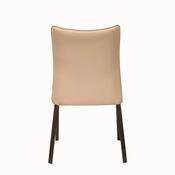 Sleek Dining Chair with Mustard Upholstery