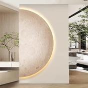 Modern Sandstone Moon Frameless Indoor Painting Led Wall Hanging Lamp for Sofa Background Porch image