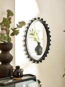 Hendrix 67cm Black Beaded Oval Wall Mirror image