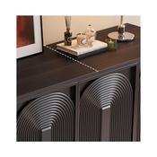 Modern Dark Wood Sideboard with 3D Carved Design – Elegant Storage Cabinet/Side Board/Side Cabinet for Contemporary Inte image